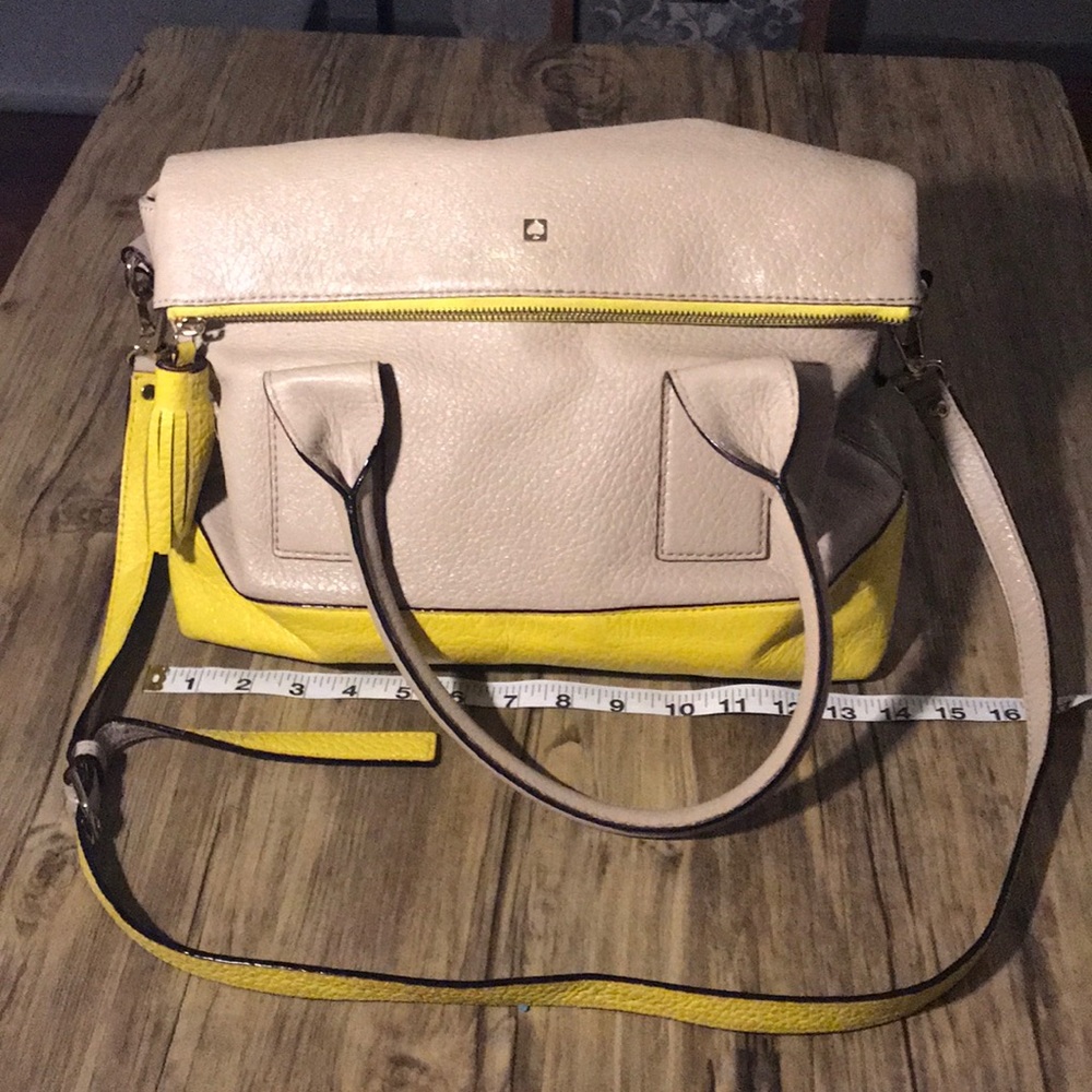 Yellow and Taupe/gray kate spade handbag
